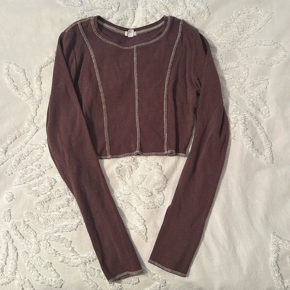 Brown cropped long sleeve